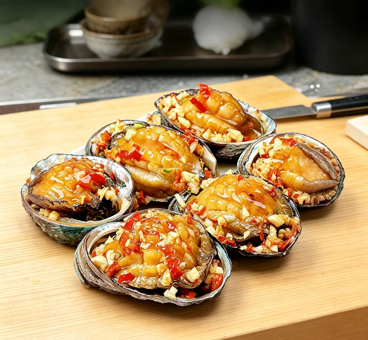 Steamed Abalone with Garlic and Chili Sauce
