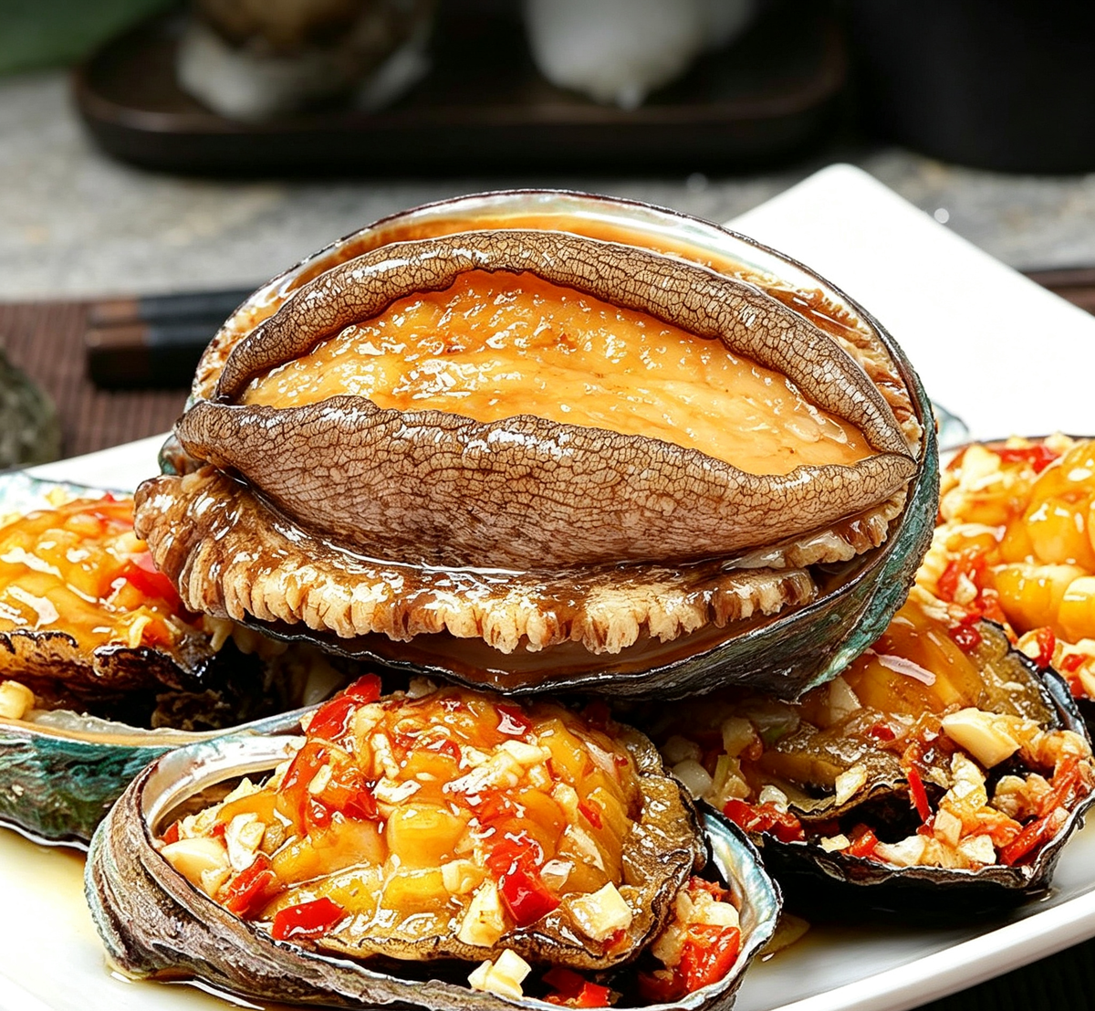 Steamed Abalone with Garlic and Chili Sauce