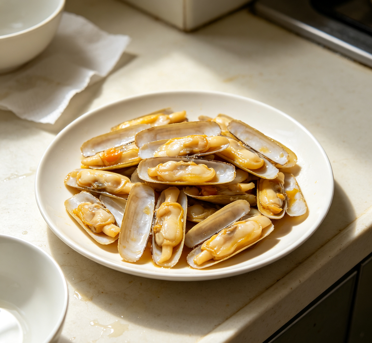 Steamed Razor Clams with Succulent Filling